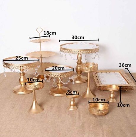 Gold Cake Stand Set (12 Pieces)